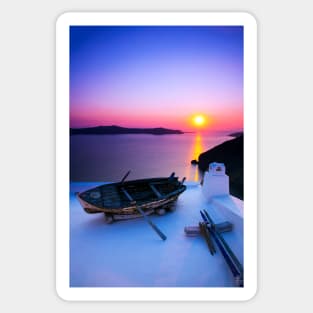 Santorini Purple Sunset Sticker